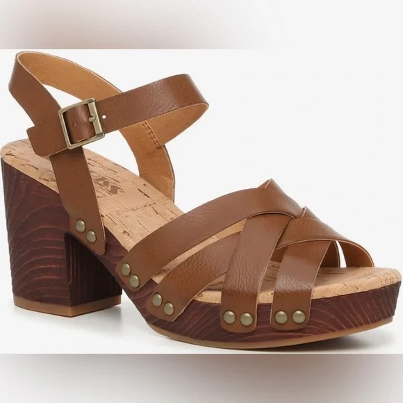 Korks- Naomi dark brown sandals. Size 10 - Picture 2 of 9